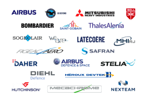 Logos de quelques donneurs d'ordre participants à Aeromart 2021