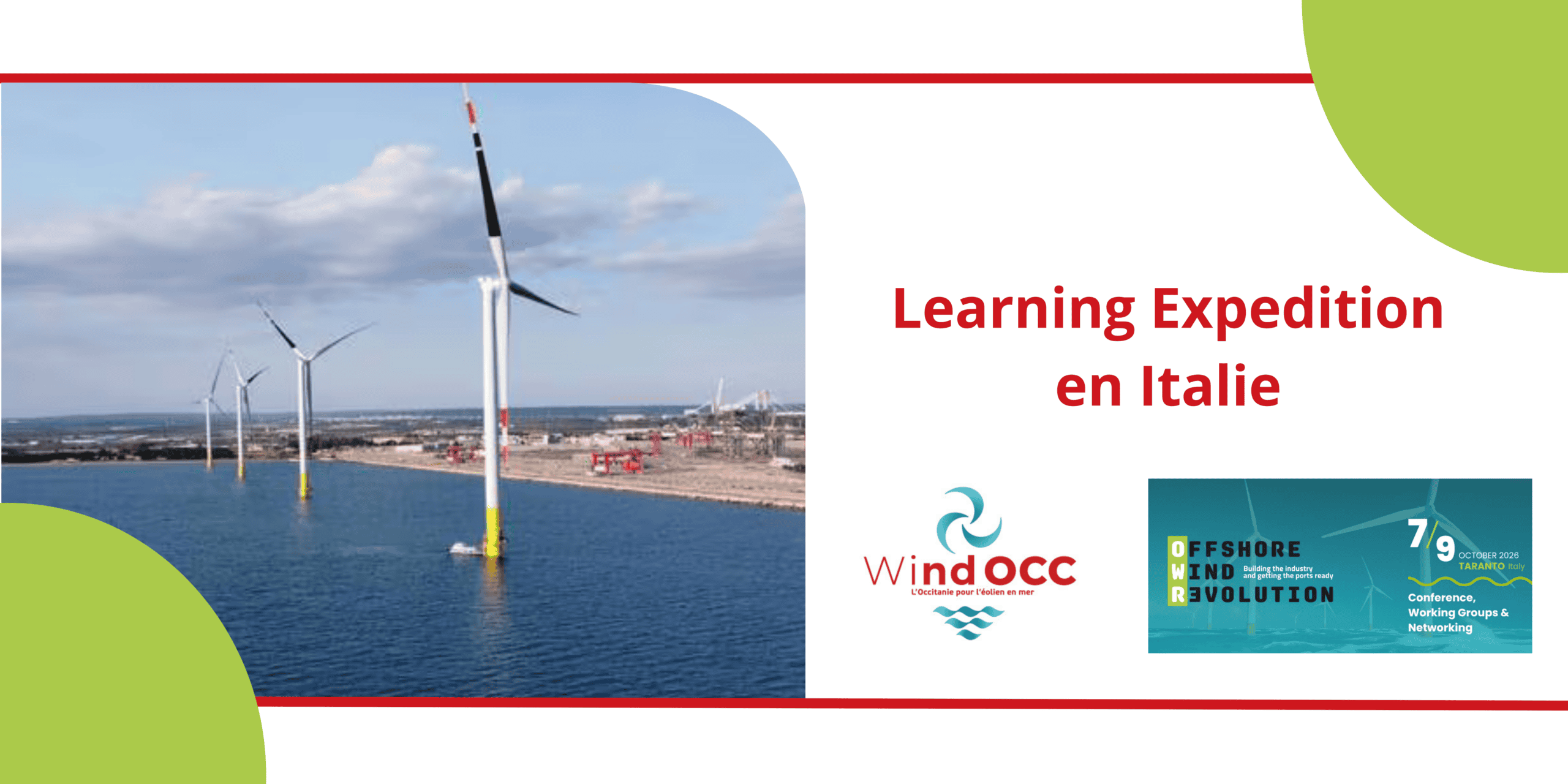 BANNIERE MISSION ITALIE EOLIEN FLOTTANT EN MER